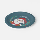 Whimsical Winking Santa Blue Christmas Paper Bord (Gekanteld)