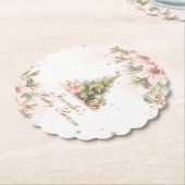 Whimsical Winter A Merry Little baby shower Pink Kartonnen Onderzetters (Gekanteld)