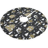 Whimsical Winter Animal Town Kerstboom Rok (Gekanteld)