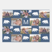 Whimsical Winter Beren Monogram Fotocollage Inpakpapier Vel (Voorkant 3)