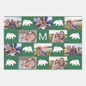 Whimsical Winter Beren Monogram Fotocollage Inpakpapier Vel (Voorkant 2)