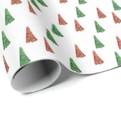 Whimsical winter bomen patroon cadeaupapier (Rol Hoek)
