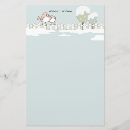 Whimsical Winter Bruiloft Dank u Letterhead Briefpapier (Voorkant)