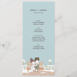 Whimsical Winter Bruiloft Menu Kaart