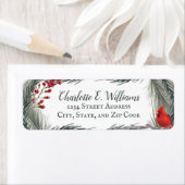 Whimsical Winter Cardinaal Etiket (Insitu)