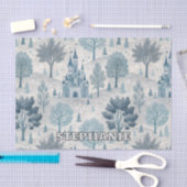 Whimsical Winter Castle Landschap in blauw en grij Tissuepapier (Craft)