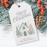 Whimsical Winter Christmas House Waterverf Cadeaulabel<br><div class="desc">Voeg een vleugje grillige wintermagie toe aan uw kerstcadeaus met dit schattige kersthuisje waterverf cadeau labels! Dit label beschikt over een charmante waterverf scene van een gezellig winterhuis, het vastleggen van de essentie van een besneeuwd wonderland met Merry Christmas in het script. Ideaal voor het toevoegen van een persoonlijke en...</div>