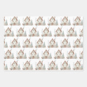 Whimsical Winter Christmas House Waterverf Inpakpapier Vel (Voorkant)
