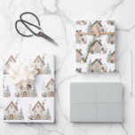 Whimsical Winter Christmas House Waterverf Inpakpapier Vel<br><div class="desc">Voeg een vleugje grillige wintermagie toe aan uw kerstcadeaus met dit schattige kersthuisje met papieren vellen! Een charmante waterverf van een gezellig modern waterverf huis, dat de essentie van een besneeuwd winterwonderland vastlegt. Ideaal voor het toevoegen van een persoonlijke en minimale schattigheid aan uw cadeaus. Of je nu cadeaus inpakt...</div>
