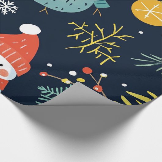 Whimsical Winter Christmas Patterns Cadeaupapier (Hoek)