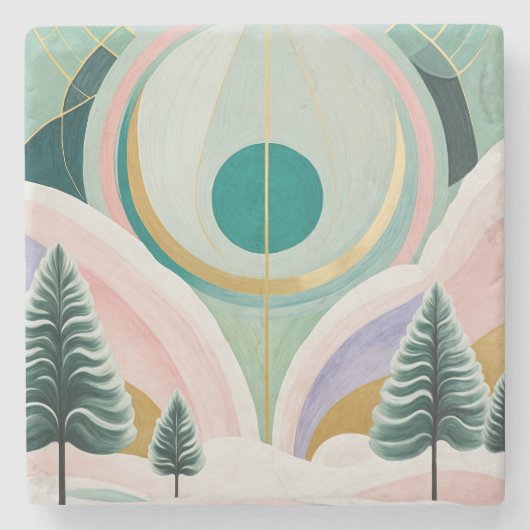 Whimsical Winter Dreamscape Stenen Onderzetter (Voorkant)