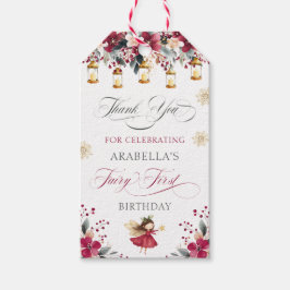 Whimsical Winter Fairy First Birthday Thank You Cadeaulabel