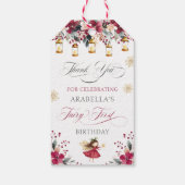 Whimsical Winter Fairy First Birthday Thank You Cadeaulabel (Achterkant)