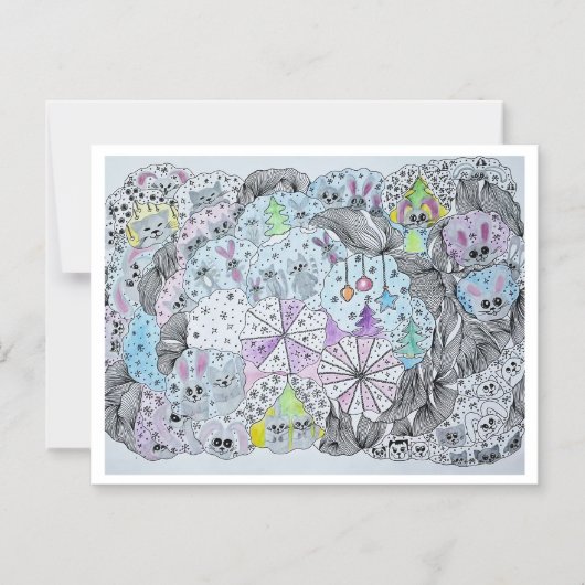 Whimsical Winter Forest Magical Creatures Magnetische Uitnodiging (Voorkant)