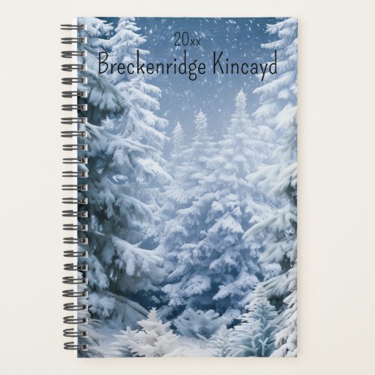 Whimsical Winter Forest Naam wijzigen, Jaar Planner (Voorkant)