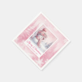 Whimsical Winter Forest Pink Snowman Christmas Servet (Hoek)