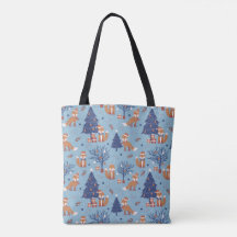 Whimsical Winter Fox Canvas tas - Schattige feeste
