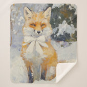 Whimsical Winter Fox Schattigee Kwekerij Baby Kind Sherpa Deken (Voorkant)
