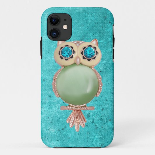 Whimsical Winter Gedrukt Afbeelding Owl Jewel Case-Mate iPhone Case (Achterkant)