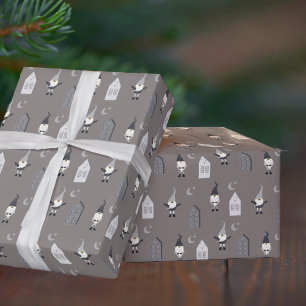 Whimsical Winter Gnomes en Houses Cadeaupapier