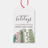 Whimsical Winter Greenery gebladerte gepersonalise Cadeaulabel (Voorkant)