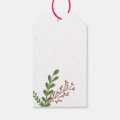 Whimsical Winter Greenery gebladerte gepersonalise Cadeaulabel (Achterkant)