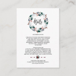 Whimsical Winter Heilige Berries Wreath Weddi Deta Informatiekaartje