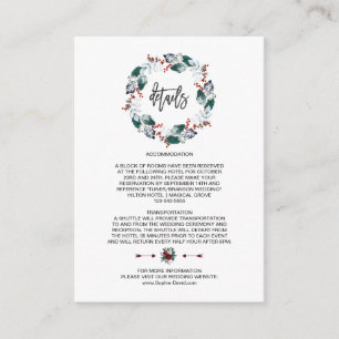 Whimsical Winter Heilige Berries Wreath Weddi Deta Informatiekaartje