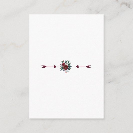 Whimsical Winter Heilige Berries Wreath Weddi Deta Informatiekaartje (Achterkant)