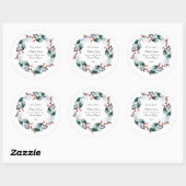 Whimsical Winter Heilige Berries Wreath Wedding Ronde Sticker (Vel)