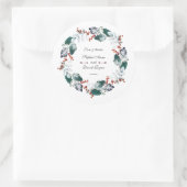 Whimsical Winter Heilige Berries Wreath Wedding Ronde Sticker (Tas)