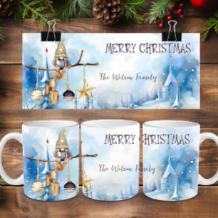 Whimsical Winter Lady Gnome Vrolijk Kerstfeest Koffiemok