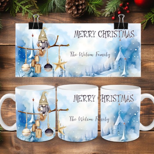 Whimsical Winter Lady Gnome Vrolijk Kerstfeest Koffiemok