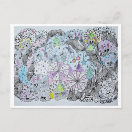 Whimsical Winter Magical Forest Creatures Briefkaart