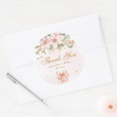 Whimsical Winter meisje baby shower bedankt Ronde Sticker (Envelop)