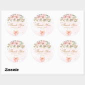 Whimsical Winter meisje baby shower bedankt Ronde Sticker (Vel)