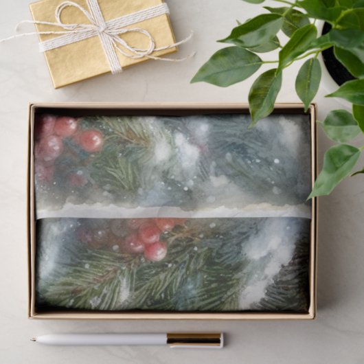 Whimsical Winter Mouse Kerstbos Decoupage Tissuepapier (Geschenk)