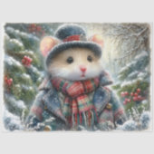 Whimsical Winter Muis Kerstmis Bos Decoupage Tissuepapier (Voorkant)