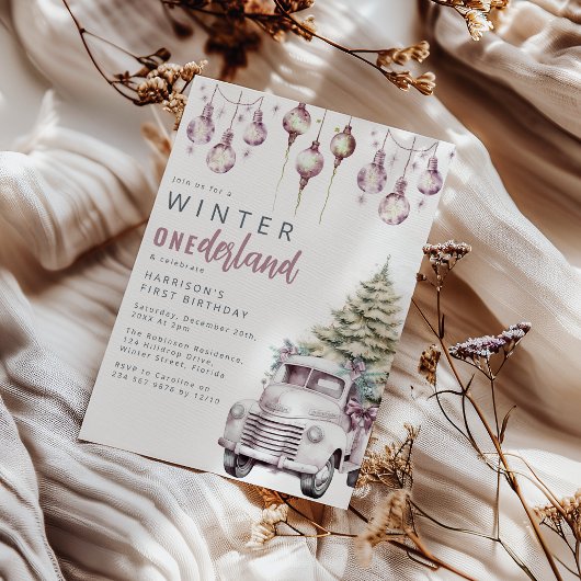 Whimsical Winter Nederland Eerste Verjaardagsfeest Kaart