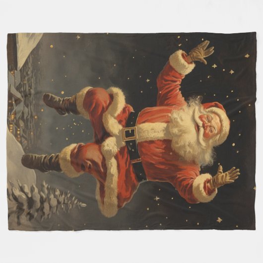 Whimsical Winter nostalgische kerstdeken Fleece Deken (Voorkant (Horizontaal))