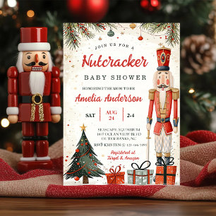 Whimsical Winter Notenkraker Kerst Baby Shower Kaart