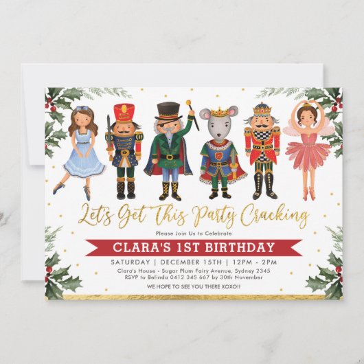 Whimsical Winter Nutcracker Kids Birthday Kaart (Voorkant)