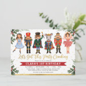 Whimsical Winter Nutcracker Kids Birthday Kaart (Staand voorkant)