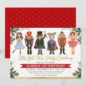 Whimsical Winter Nutcracker Kids Birthday Kaart (Voorkant / Achterkant)