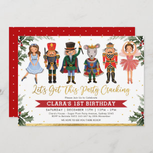 Whimsical Winter Nutcracker Kids Birthday Kaart