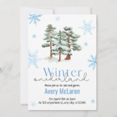 Whimsical Winter Onederland & Bloom Verjaardag Kaart (Voorkant)