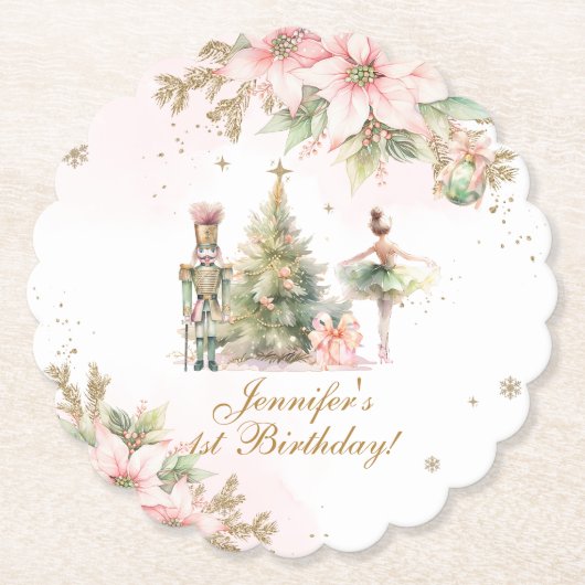 Whimsical Winter Onederland de Notenkraker Kartonnen Onderzetters (Voorkant)