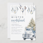 Whimsical Winter Onederland Eerste Verjaardagsfees Kaart (Voorkant)