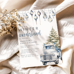 Whimsical Winter Onederland Eerste Verjaardagsfees Kaart