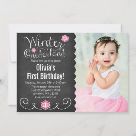 Whimsical Winter Onederland Foto: eerste verjaarda Kaart